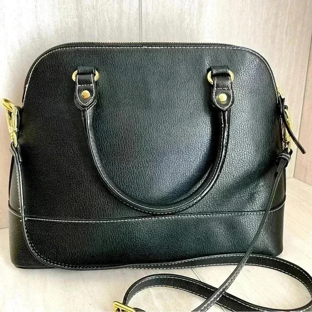 Kate Spade Black Leather Wellesley Rachelle Dome Satchel - Picture 3 of 13